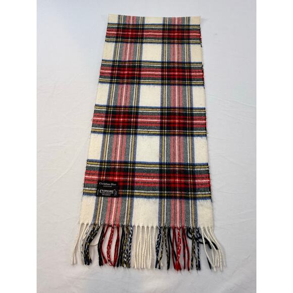 Vintage Christian Dior Monsieur Tartan Plaid Scarf | Cashmaire - Picture 5 of 7